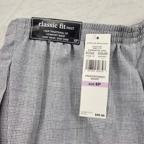 alfred dunner classic fit pant gray dress pants 6P nwt - Picture 4 of 4